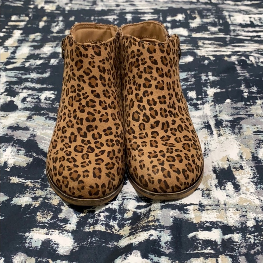 Leopard ankle boots